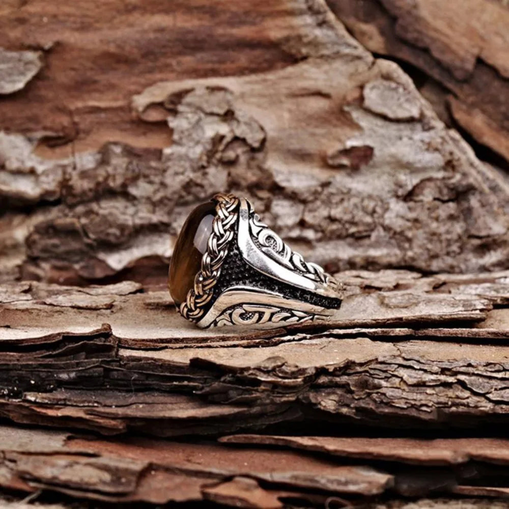Anillo de Piedra Ojo de Tigre para Hombre o Mujer