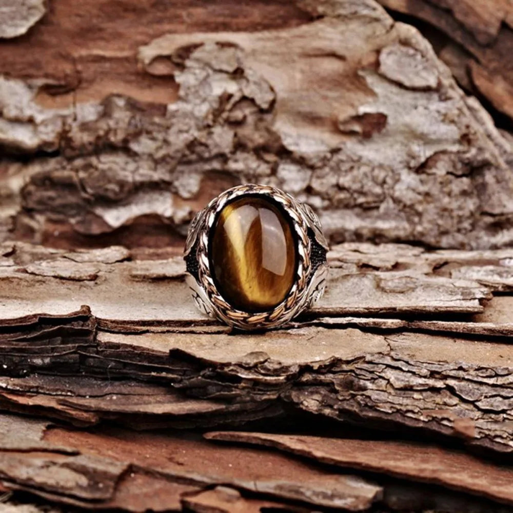 Anillo de Piedra Ojo de Tigre para Hombre o Mujer