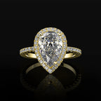 Anillo de Zirconia Gota de Agua oro