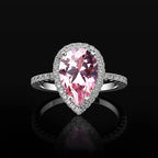 Anillo de Zirconia Gota de Agua rosa