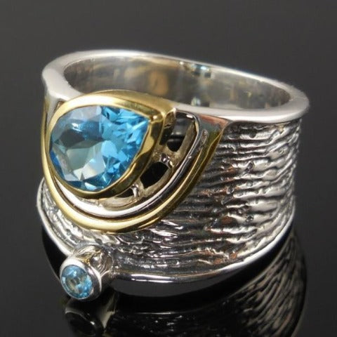 Anillo Étnico de Plata y Piedra