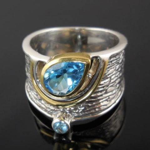 Anillo Étnico de Plata y Piedra