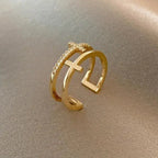 Anillo Mujer Cruz Anillo Cristiano oro