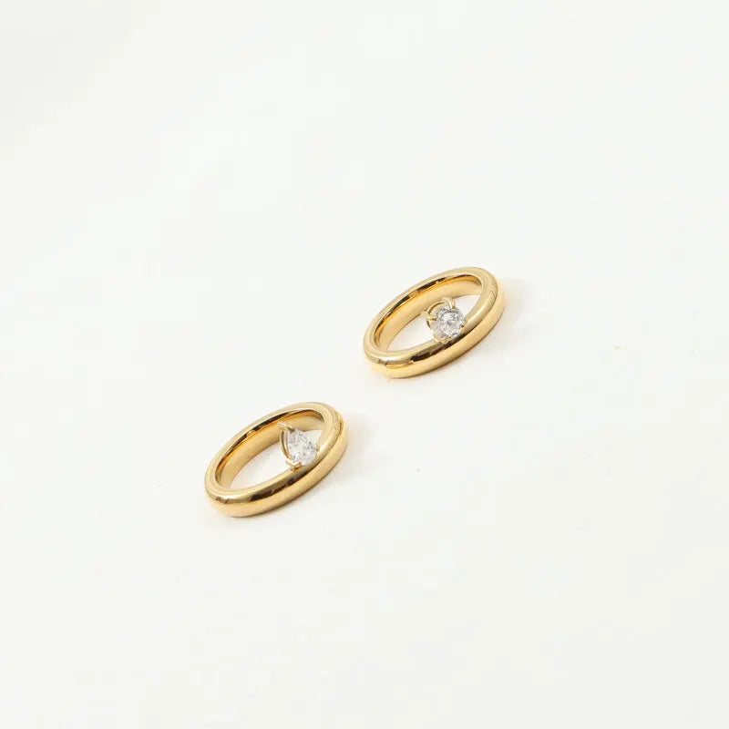 Anillo Fino Gota de Agua con Perla de circonio 2