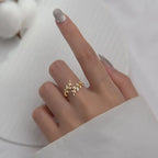 Anillo Hoja de Laurel en Circonio oro