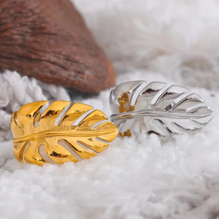 Anillo Hoja de Palma oro