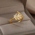 Anillo Hoja de Palma Oro