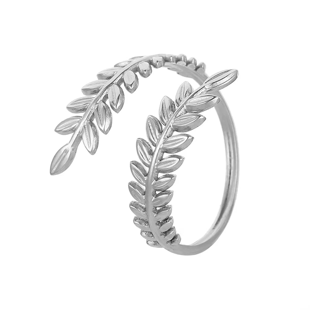 Anillo Hoja de Laurel Otoñal plata