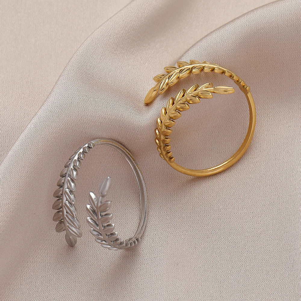Anillo Hoja de Laurel Otoñal oro