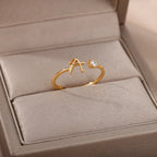 Bague fine pour femme avec initiale - lettre