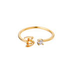 Bague fine pour femme avec initiale - lettre