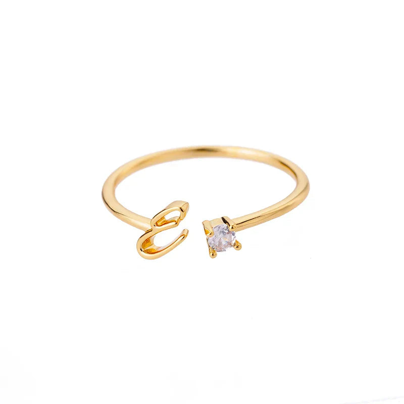 Bague fine pour femme avec initiale - lettre
