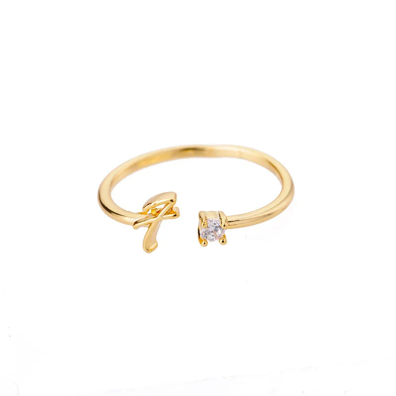 Bague fine pour femme avec initiale - lettre