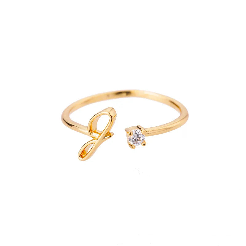 Bague fine pour femme avec initiale - lettre