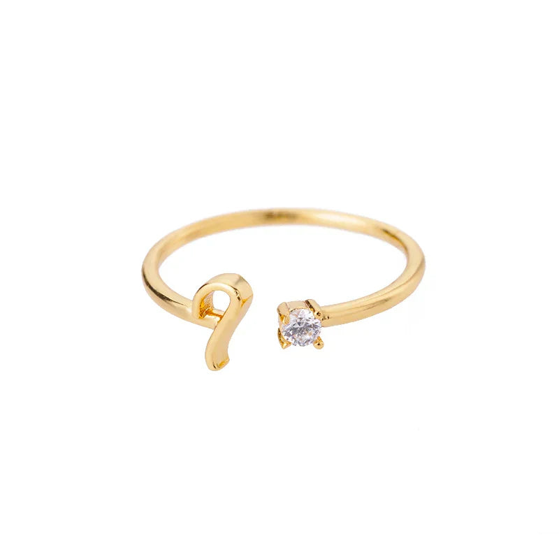 Bague fine pour femme avec initiale - lettre