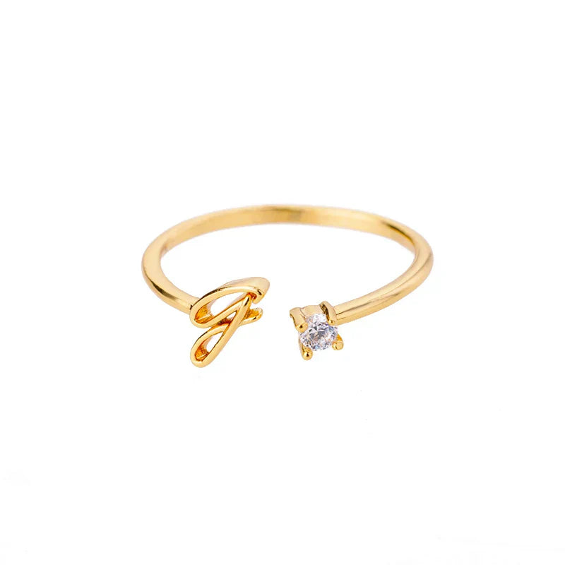 Bague fine pour femme avec initiale - lettre