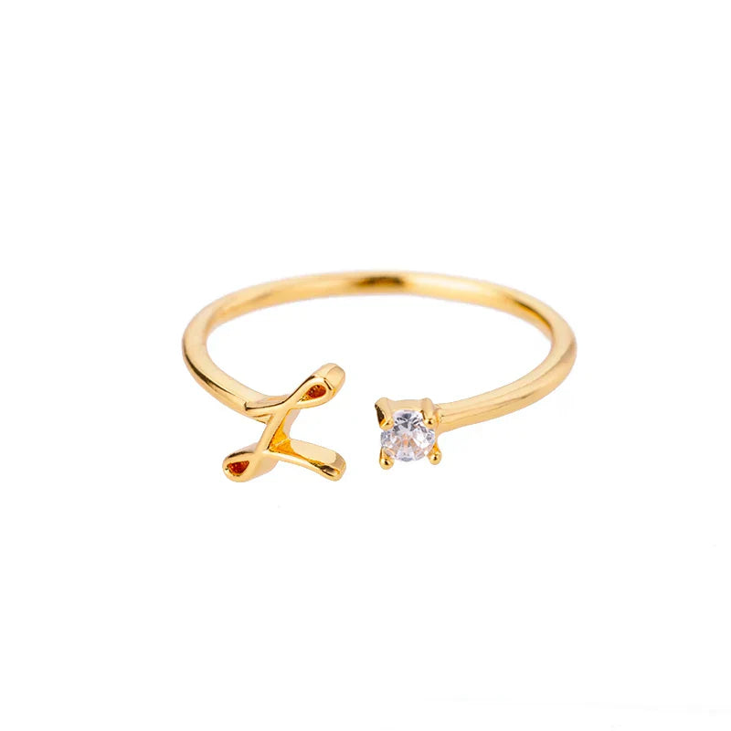 Bague fine pour femme avec initiale - lettre