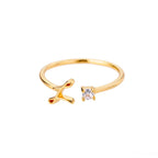 Bague fine pour femme avec initiale - lettre