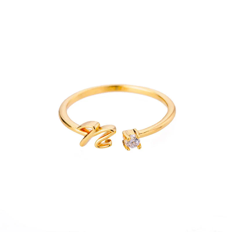 Bague fine pour femme avec initiale - lettre