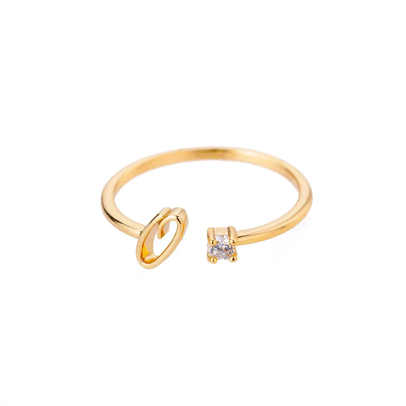 Bague fine pour femme avec initiale - lettre