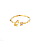 Bague fine pour femme avec initiale - lettre