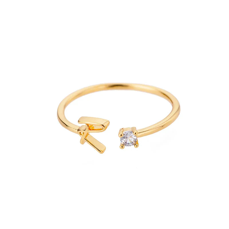Bague fine pour femme avec initiale - lettre