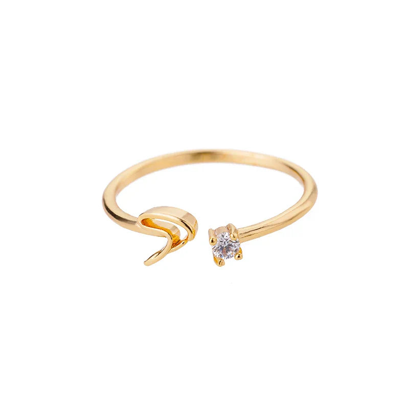 Bague fine pour femme avec initiale - lettre