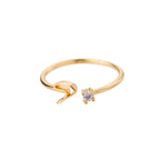 Bague fine pour femme avec initiale - lettre