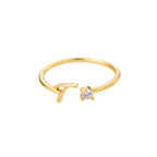 Bague fine pour femme avec initiale - lettre