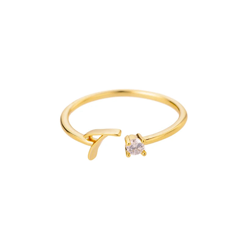 Bague fine pour femme avec initiale - lettre