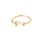Bague fine pour femme avec initiale - lettre