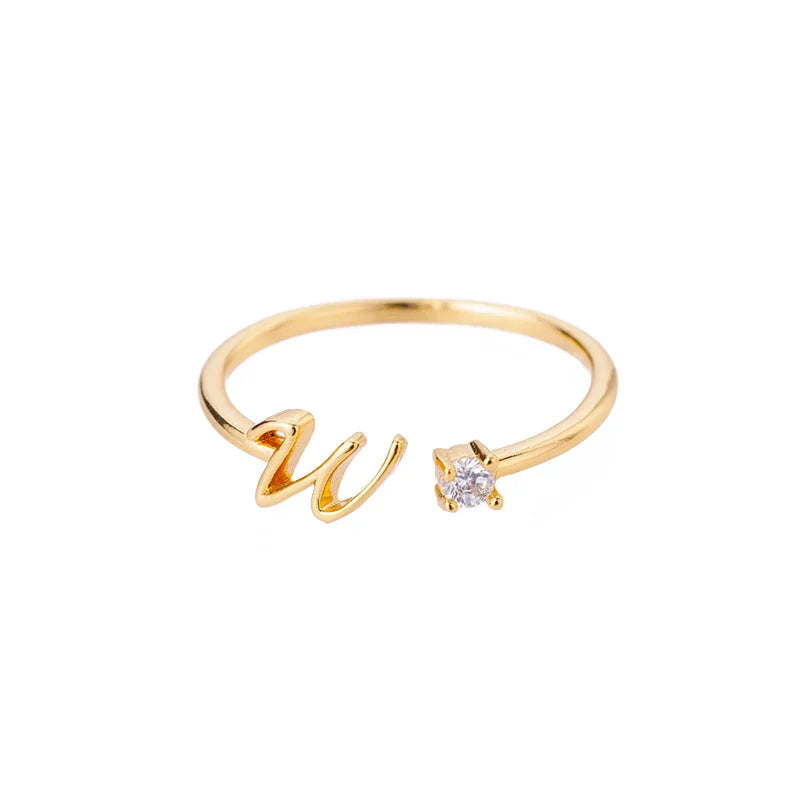 Bague fine pour femme avec initiale - lettre