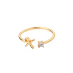 Bague fine pour femme avec initiale - lettre