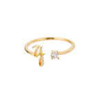 Bague fine pour femme avec initiale - lettre