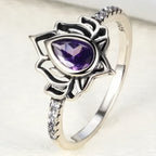 Anillo Flor de Loto Plateado Mujer