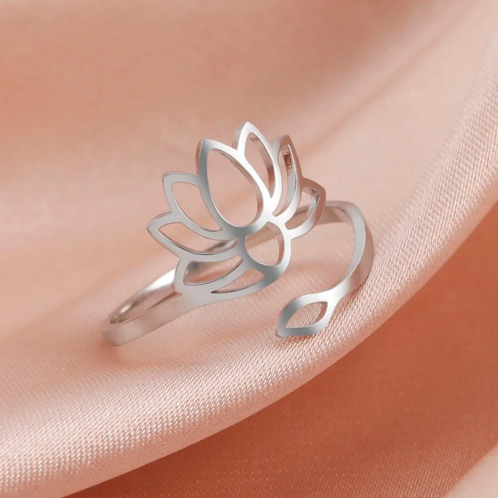 Anillo Flor de Loto Mujer plata