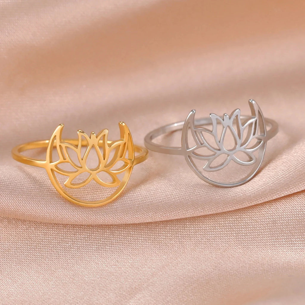 Anillo Flor de Loto Zen Mujer plata