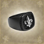 Anillo Flor de Lis Sello plata