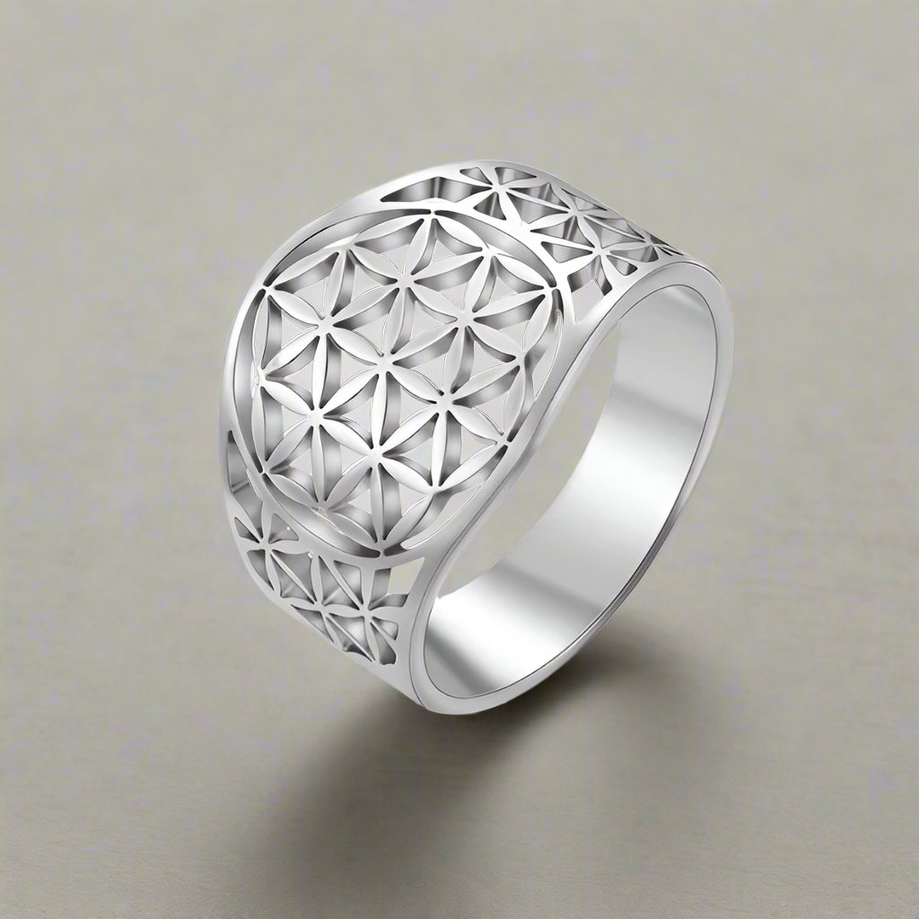 Anillo Flor de la Vida Anillo Mujer Plata
