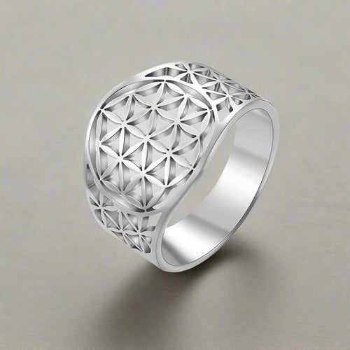 Anillo Flor de la Vida Anillo Mujer Plata