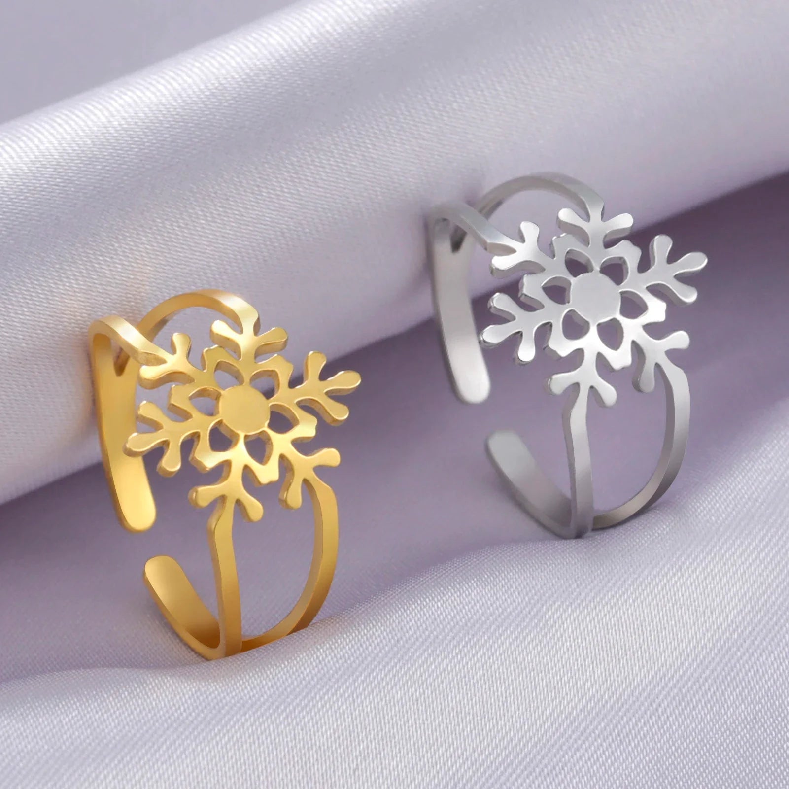 Anillo Copo de Nieve Mujer Anillo oro