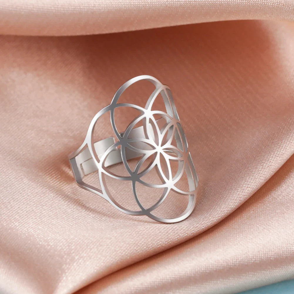 Anillo Semilla de Vida Mujer Anillo plata
