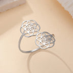 Anillo Semilla de la Vida Mujer Flor Mandala plata