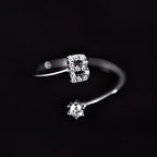 Bague initiale femme - lettre