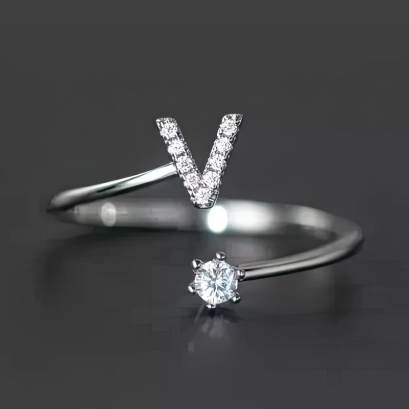 Bague initiale femme - lettre