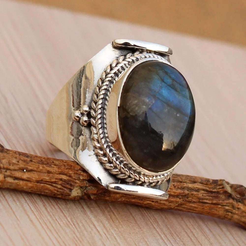 Anillo Piedra Labradorita