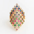 Bague large arc-en-ciel femme