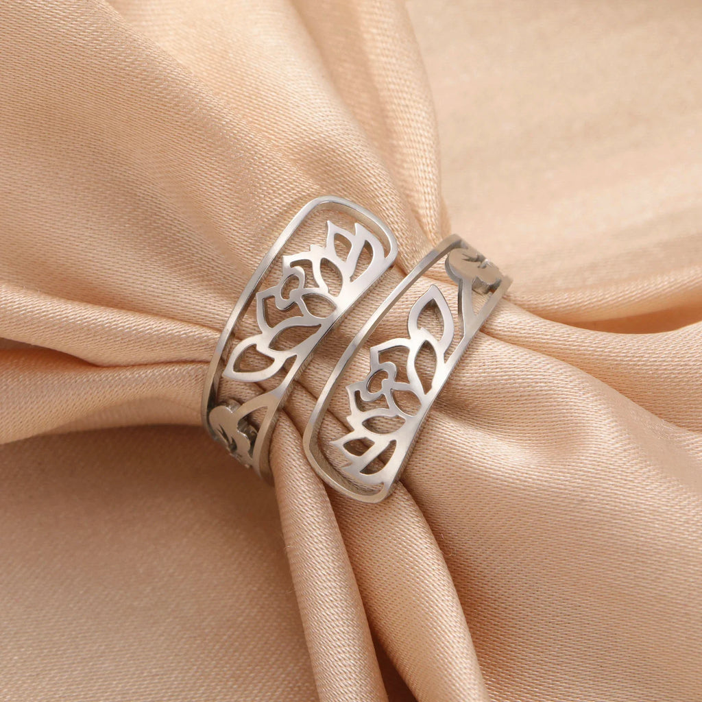Anillo con Flores de Loto plata