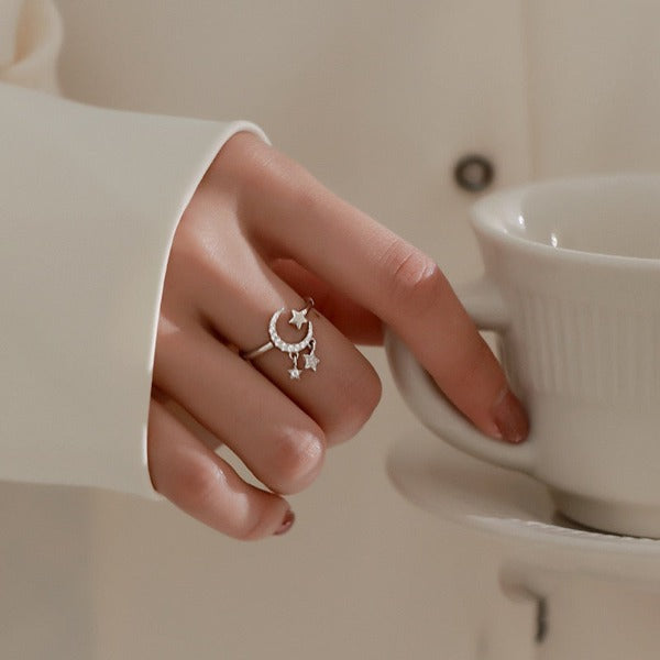 Anillo Luna y Estrella Mujer Anillo Astros