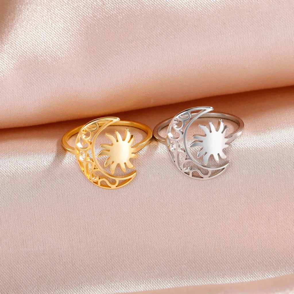 Anillo Luna y Sol oro